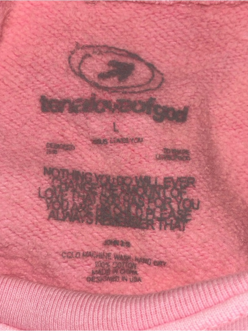 JESUS LOVES YOU ESSENTIAL SWEATSHIRT by TENA LoveOfGod NWT Unisex L - Picture 9 of 10